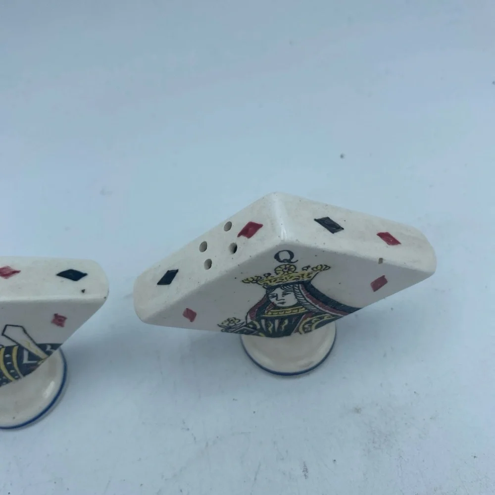VTG MCM Enesco Imports Japan King & Queen Of Diamonds Salt & Pepper Shakers